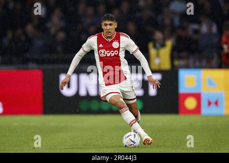 Amsterdam, Netherlands. 28th August, 2019. Edson Alvarez (Ajax) celebrates  after scoring during the second leg of the 2019/20 UEFA Champions League  Final Final Qualifying Round fixture between AFC Ajax (Netherlands) and  Apoel