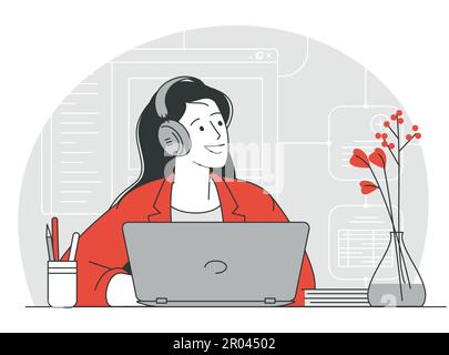 Technical customer support assistant. Stock Vector
