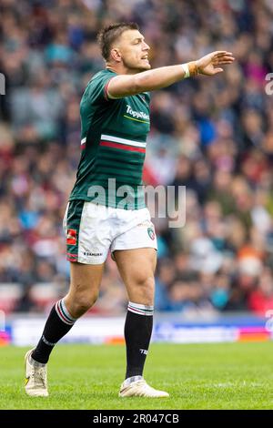 Leicester, UK. 28th Jan, 2023. Handré Pollard of Leicester Tigers during  the Gallagher Premiership match Leicester Tigers vs Northampton Saints at  Mattioli Woods Welford Road, Leicester, United Kingdom, 28th January 2023  (Photo