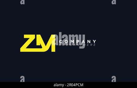 ZM Alphabet letters Initials Monogram logo Stock Vector
