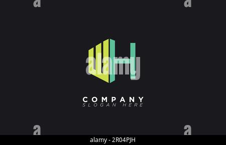 WH Alphabet letters Initials Monogram logo Stock Vector