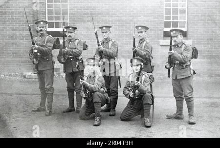Soldiers of the Somerset Light Infantry in camp near Taunton during the ...