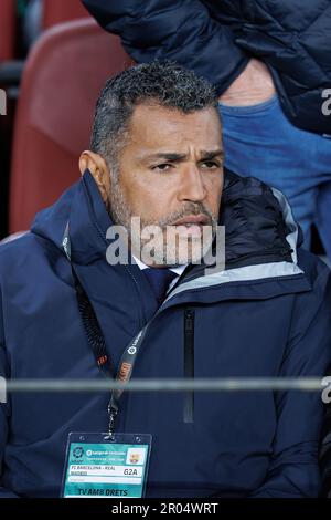 BARCELONA - MAR 19: Ex-footballer Sonny Anderson attends to the LaLiga match between FC Barcelona and Real Madrid at the Spotify Camp Nou Stadium on M Stock Photo