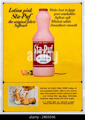 Sta-Puf Fabric Softener |advert in a Journal magazine, 1965 Stock Photo