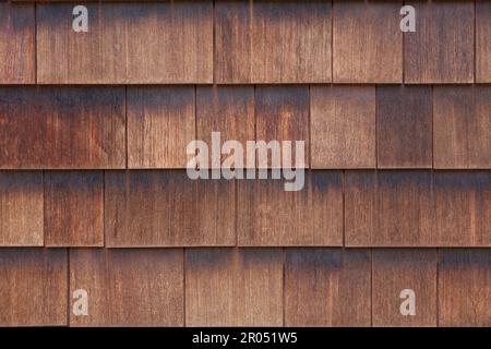 Brown wood shingles, texture and background Stock Photo