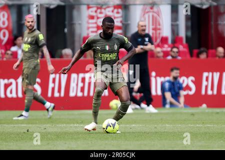 Milan, Italy, 6 May, 2023. Pierre Kalulu (20 Milan) in action during the Serie A Tim match between AC Milan and SS Lazio at San Siro Stadium on May 6, 2023 in Milan, Italy. Credit: Stefano Nicoli/Speed Media/Alamy Live News Stock Photo