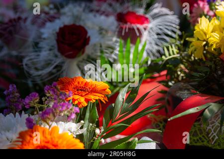 Ostrowo, Poland. 01st May, 2023. Flowers and bouquets are for sale in a flower store. Mother's Day this year falls on May 14. Credit: Fernando Gutierrez-Juarez/dpa/Alamy Live News Stock Photo