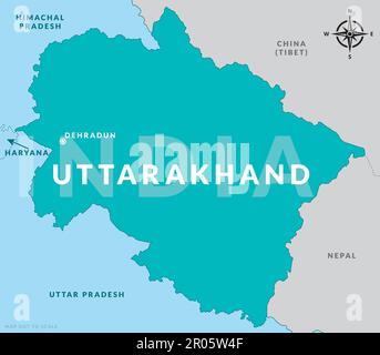 uttarakhand administrative and political division vector map Stock ...