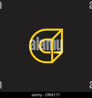 letter qc dimensional simple logo vector Stock Vector