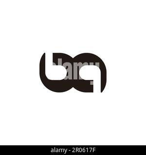 letter bq simple negative space logo vector Stock Vector
