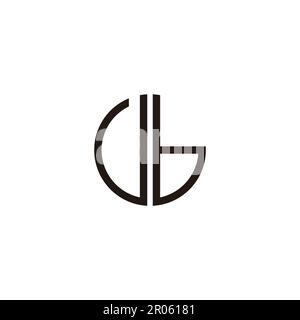 letter vb simple circle geometric logo vector Stock Vector