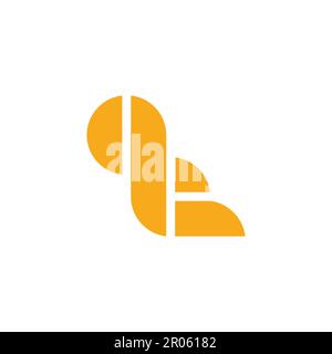 letter qt simple geometric curve logo vector Stock Vector