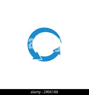 letter c round wavy blue arrow logo vector Stock Vector