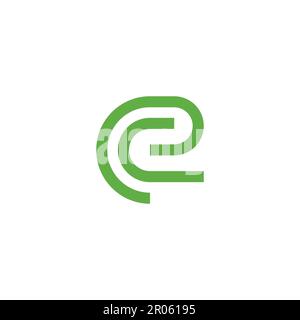letter ec ej simple geometric line logo vector Stock Vector
