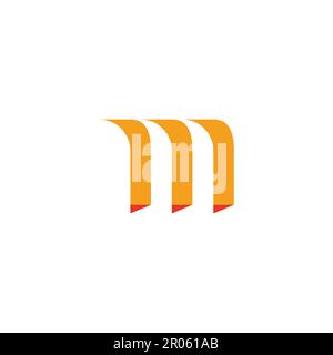 letter m three stripes simple logo vector Stock Vector