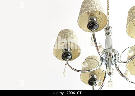 Beautiful classic style chandelier isolated on white background Stock Photo