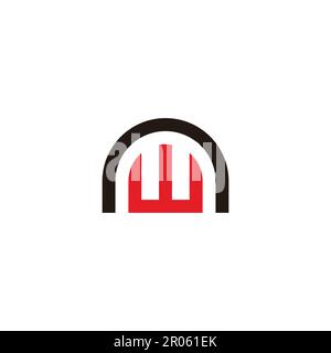 letter nw colors  stripes line geometric logo vector Stock Vector