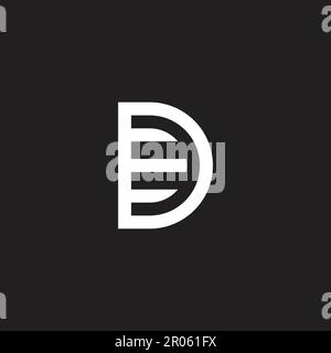 letter de simple geometric line logo vector Stock Vector