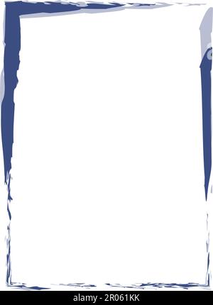 Grunge frame shape icon, vertical rectangle decorative vintage border doodle element for simple banner design in vector illustration Stock Vector