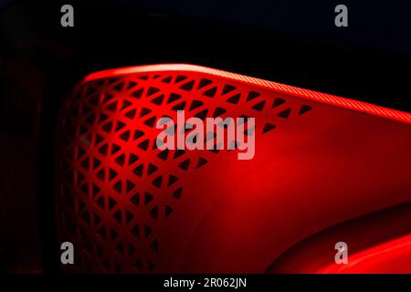 Geometric Pattern Detail in BMW Vehicle Tail Lamp Stock Photo