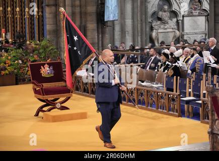 The Flag of Papa New Guinea. Picture date: Saturday May 6, 2023. Stock Photo