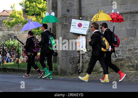 Street theater festival. Wandering in the street. Aurillac, Cantal, France Stock Photo