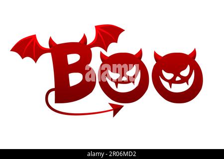 Boo text. Only one single word. Happy Halloween greeting card Stock Vector