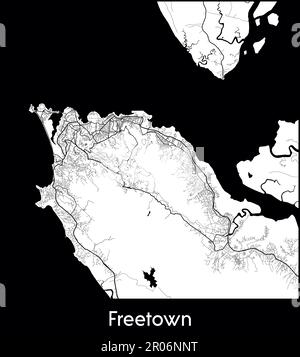 City Map Africa Sierra Leone Freetown vector illustration Stock Vector