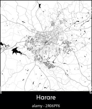 City Map Africa Zimbabwe Harare vector illustration Stock Vector