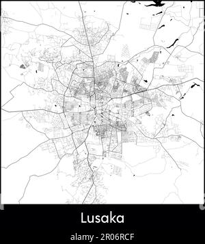 Minimal city map of Lusaka (Zambia Africa Stock Vector Image & Art - Alamy