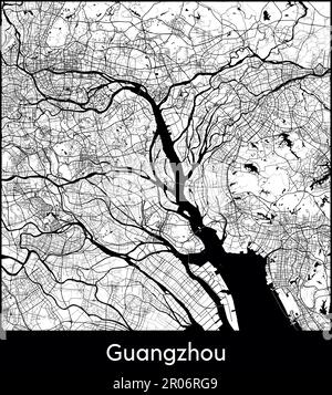 City Map Asia China Guangzhou vector illustration Stock Vector