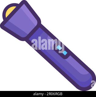 Pocket travel lantern. Disposal and recycling of electronic devices and equipment. Flat icon in stroke, element for infographics design. Simple cartoo Stock Vector