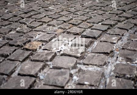 Volcanic stone slabs floor, for natural background. Stock Photo