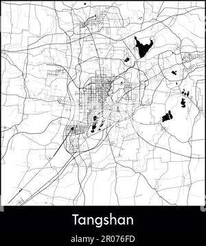 Minimal city map of Tangshan (China AsiMinimal city map of Tangshan ...