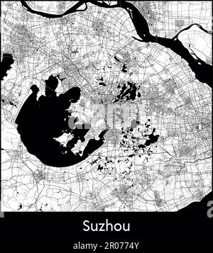 City Map Asia China Suzhou vector illustration Stock Vector