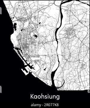 City Map Asia China Kaohsiung vector illustration Stock Vector
