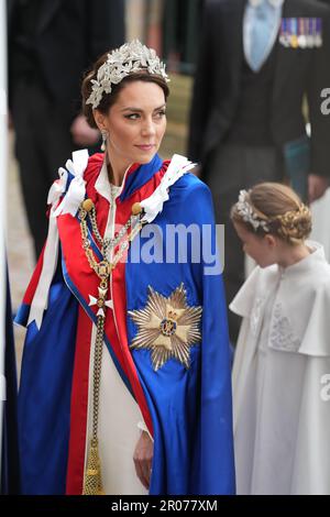The Princess of Wales ahead of the coronation ceremony of King Charles III and Queen Camilla at Westminster Abbey, London. Picture date: Saturday May 6, 2023. Stock Photo