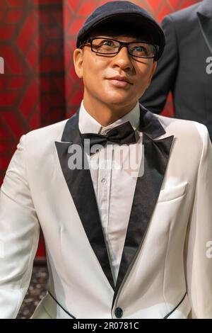 Shah Alam, Malaysia - April 17,2023 : Nick Cheung's wax figure displayed at Red Carpet 2 in I-City Shah Alam. Stock Photo