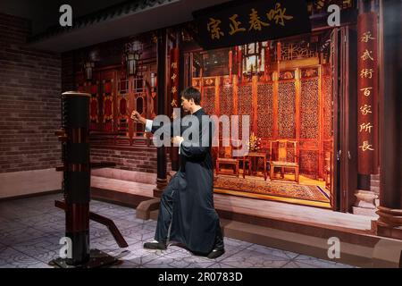 Shah Alam, Malaysia - April 17,2023 : Donnie Yen's wax figure displayed at Red Carpet 2 in I-City Shah Alam. Stock Photo