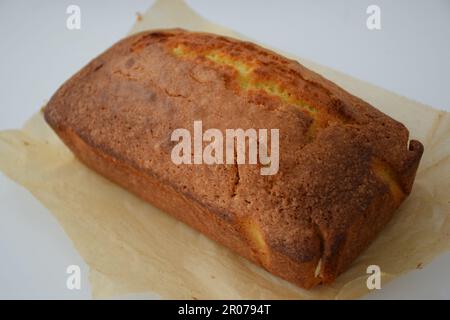 lemon loaf cake fresh out of the oven, plain cake Stock Photo