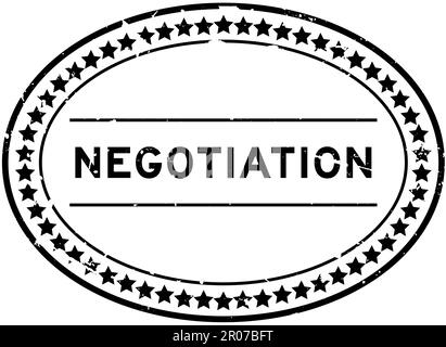 Grunge black negotiation word oval rubber seal stamp on white background Stock Vector