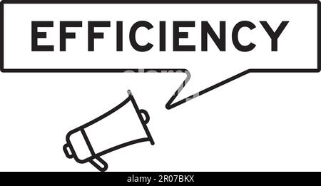 Megaphone icon with speech bubble in word efficiency on white background Stock Vector