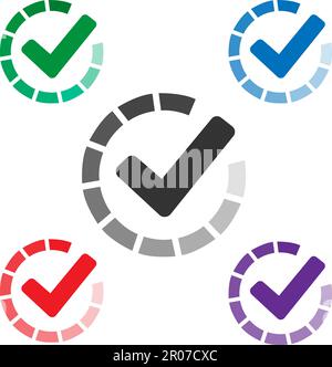 Colored vector illustration with checkmark icon set. eps10 Stock Vector