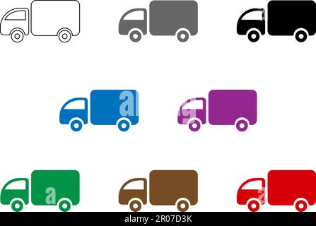 Commercial vehicle or Logistic car. Cargo minivan isolated on white background Side view Change the color in one click All elements in groups on separ Stock Vector