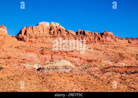 A multicoloured mountain in the American West Stock Photo