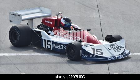 The March 761 at the Long Beach Grand Prix, driven by Ronnie