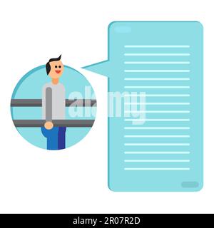 Sportman with sports equipment for street workout and pull-up bar. Thinking list. Template or blank with sport concept. Vector Stock Vector