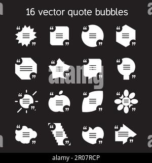Set of templates of square quote text bubble in various views. Motivation quote. Vector Stock Vector