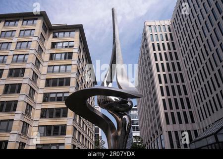 Inge-Beisheim-Platz, sculpture 'Phoenix', Potsdamer Platz, Berlin, Germany Stock Photo