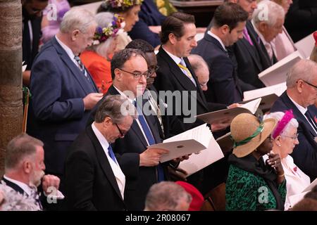 PHOTO:JEFF GILBERT 06th May 2023 Andrew Bailey, Govenor of the Bank of England, attends the King Charles III Coronation inside Westminster Abbey, Lond Stock Photo
